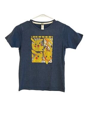 Boys Medium Pokemon Pikachu Tee Shirt Navy Blue Medium